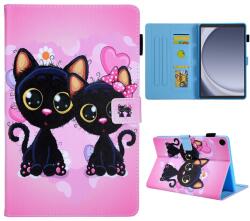  Kereszt alakú, intelligens záró tok Samsung Galaxy Tab A11/Tab A9 készülékhez - fekete macskák (660204791A)