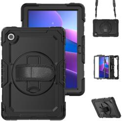  Strap Tartós borító kéztartóval és vállpánttal Lenovo Tab 10.1 (2025) - Fekete (6602008549B)