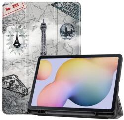 Printy állítható PU bőr tablet tok Samsung Galaxy Tab S7 - Eiffel torony (101229133E)