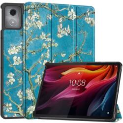  Patte intelligens záró tok Lenovo Tab K11 Plushoz - fehér virágok (6602006983D)