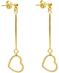 Astyle Hosszú, szív alakú, ezüst fülbevaló, aranyozott