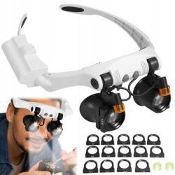 Bedee 3X-25X Állítható Led Fej Nagyító Precíz Elektronikai Javításokhoz (LUPA GŁOWOWA LED)