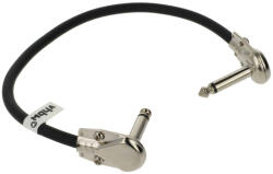 VHBW Gitárkábel 6, 35 mm Jack dugóval - 30 cm, lapos, fekete/ezüst