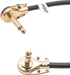 VHBW Gitárkábel 6, 35 mm Jack dugóval - 30 cm, lapos, arany/fekete