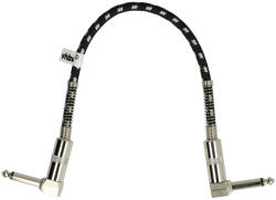 VHBW Gitárkábel 6, 35 mm Jack Dugóval - 30 cm, Fonott, Fehér/Ezüst