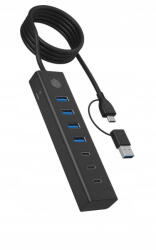 Icy Box Docking Station Icy Box Hub USB 3.2 Gen 1 IcyBox IB-HUB1737-C3: 7 Porturi (3x USB-C, 4x USB-A) (61065)