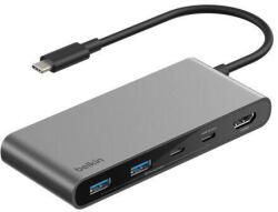 Belkin Docking Station BELKIN Hub USB-C Belkin Connect 7-Port, 2xUSB-A, 2xUSB-C, 1xHDMI, gri, 302291 (AVC023HQSGY)
