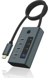 RaidSonic Docking Station Icy Box Hub USB ICY BOX IB-HUB1454-C31, 4 porturi Type-C, transfer 10 Gbit/s, 20W, display integrat, 16x19x67mm (61062)