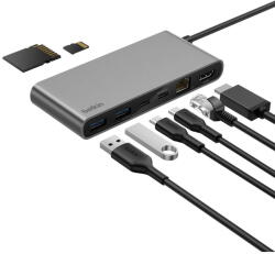 Belkin Docking Station BELKIN Hub USB C 8-in-1 Belkin, 4K la 60 Hz, 100W PD, gri (INC024HQSGY)