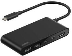 Belkin Docking Station BELKIN Hub USB-C Belkin Connect 5-Port, 2xUSB-A, 2xUSB-C, 1xHDMI, negru (AVC022HQBK)