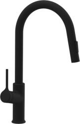 INVENA FARSALA ECO mosogató csaptelep kihúzható zuhanyfejjel, matt fekete BZ-40-U04-S (BZ-40-U04-S)