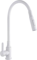 INVENA DALIS ECO mosogató csaptelep flexibilis kifolyóval, matt fehér BZ-64-002-L (BZ-64-002-L)