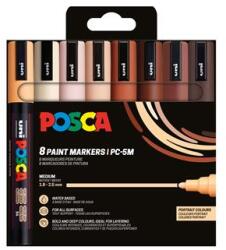 uni Dekormarker készlet, 1, 8-2, 5 mm, UNI "Posca PC-5M", 8 különböző portré szín (TUPC5M8DBP)