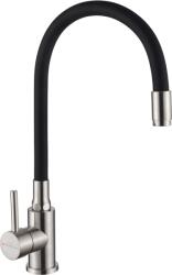 INVENA SILVA ECO mosogató csaptelep flexibilis kifolyóval, inox/matt fekete BZ-86-043-L (BZ-86-043-L)