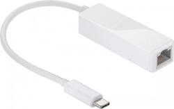 Goobay Adaptor retea GIGABIT 10/100/1000MBS RJ45 mama - USB C tata 0.2m alb Goobay (66255)
