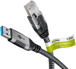 Goobay Cablu LAN Ethernet USB-A 3.0 la RJ45 1.5m CAT6 Gbit/s negru Goobay 70497 (70497)