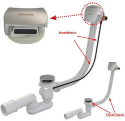 RAVAK Kádfeltöltés a túlf. kád le/túlf. szett-tel 800 C-C H/K krómozott fedéllel (X01505)