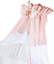 Albero Mio hófehér baldachin függöny masnival és rózsaszín szoknyával 150x200 cm