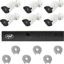 PNI Pachet supraveghere video NVR POE PNI House IP716J 6 camere PNI IP818J 8MP si 6 cabluri UTP CAT6 20 metri incluse (pni-ip716-6i8)