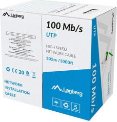 Lanberg Cablu LAN UTP Lanberg 100Mb/s 305m verde (lcu5-10cc-0305-g)