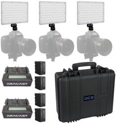 Dracast Kit Iluminare Dracast LED240 X Series On-Camera Bi-Color 3 Lampi cu Valiza Rigida