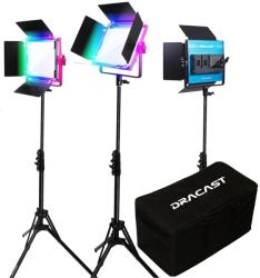 Dracast Kit Iluminare Dracast LED500 X Series RGB si Bi-Color 3 Lampi cu Geanta Nylon