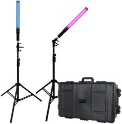 Dracast Kit Iluminare Tub LED Dracast LED400 X Series RGBWW 2 Lampi cu Valiza Rigida