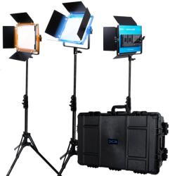 Dracast Kit Iluminare LED 2800K - 8000K Dracast X Series LED500 Bi-Color 3 Light Kit with Injection Molded Travel Case