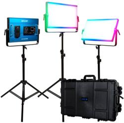 Dracast Kit Iluminare Dracast LED2000 X Series RGB si Bi-Color 3 Lampi cu Valiza Rigida