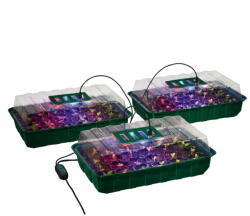 ParkSide QA917 LED-es palántázó készlet / mini melegágy átlátszó fedéllel, 13 db-os palántázódoboz szett (legfeljebb 72 palántának)