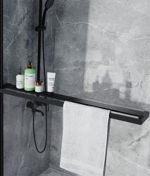 Niagara Wellness Walk-in polc és törölközőtartó - fekete