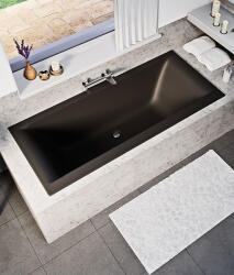 Niagara Wellness Petra lux slim 170×80 matt fekete egyenes kád