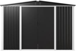 AOBABO Kerti fém tárolóépület nyeregtetővel - Extra-Nagy-méret, 300x240x200cm (SA-DS-04-NEW)