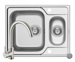 Pyramis Set chiuveta incastrabila inox Pyramis FEDRA EXTRA 62 LN si baterie BELLO crom 101230402BLO (101230402BLO) Chiuveta