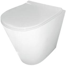  Huida fali WC csésze + SoftClose ülőke, hátul a falhoz, perem nélküli, nano öntisztító máz