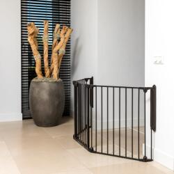 Noma Poartă de siguranță cu 3 panouri "Modular", negru, metal 93491 (443366)