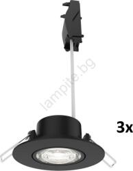 Philips - Комплект 3x димируеми вградени таванни осветителни тела CILANTRO LED/5W/230V 4000K черно (P7296)