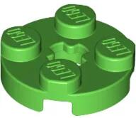 LEGO® 4032c36 - LEGO élénk zöld lap 2 x 2 méretű, kerek, x-tengely lyukkal (4032c36)