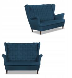  Carol Wingback Kanapé, Sötétkék Skandináv 2 Üléses Kanapé Rugókkal Családi Bútorok