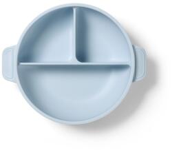 BabyOno BabyOno, farfurie din silicon cu ventuza si capac, albastru Set pentru masa bebelusi