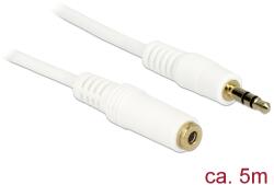 Delock Stereo Jack hosszabbító kábel 3.5 mm 3 pin apa anya 5 m fehér