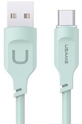 USAMS lithe series adatkábel, usb - type-c, 6a, pd gyorstöltő, 120cm, led jelzés, világoszöld (SJ568USB04)