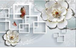 Blueback MAT Tapéta Virágok, pillangók és négyzetek, 350 x 250 cm (BBIMG4297)