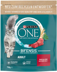 ONE 2x750g PURINA ONE Adult marha & teljes kiőrlésű gabona száraz macskatáp akciósan