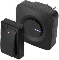 Somogyi Elektronic DBK1001AC vezeték és elem nélküli csengő, 100m hatótáv, 36 dallam, szabályozható hangerő, fényjelzés, IP44, kinetikus nyomógomb - elektrosokk