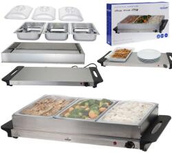 Excellent Electrics Büfé melegítő, Excellent Electrics, 3x 2L edény, rozsdamentes acél, 53x36cm (870176)