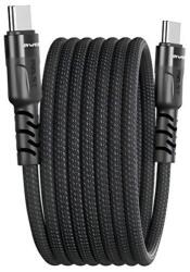 Awei cl-116t adatkábel, type-c - type-c, 60w, 100cm, mágneses, cipőfűző, fekete (CL-166T_B)