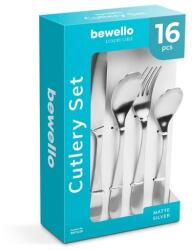 Bewello BW1022B Evőeszköz készlet - matt ezüst - 16 részes (T3349)