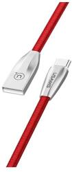 USAMS u-light adatkábel, usb - type-c, 2a, gyorstöltő, 120cm, led jelzés, piros (TCZSUSB04)
