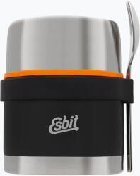 Esbit Stainless Steel Food Jug 500 ml black ételhordó evőeszközökkel